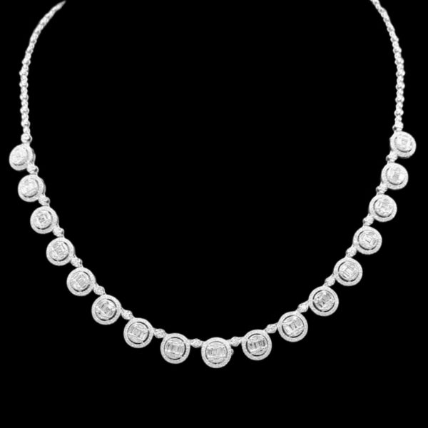 #LVNA2024 |Grand Round Baguette Diamond Necklace 18kt For Cheap