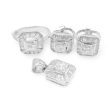 NEW Square Cushion Paved Diamond Jewelry Set 14kt For Discount