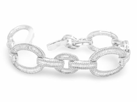 NEW Chain Baguette Diamond Bracelet 14kt Online now