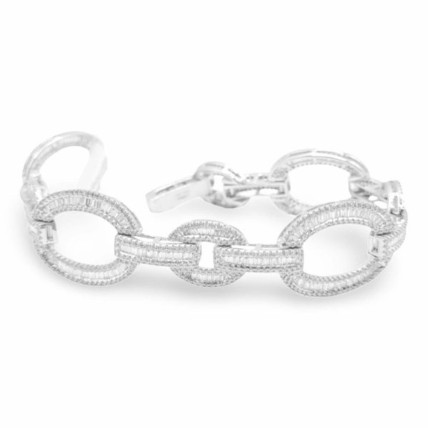 NEW Chain Baguette Diamond Bracelet 14kt Online now