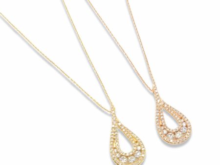 NEW Pear Round Diamond Necklace 14kt Fashion