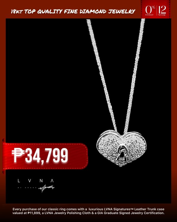 #LVNA2024 | Heart Lock Round Diamond Necklace 18kt on Sale