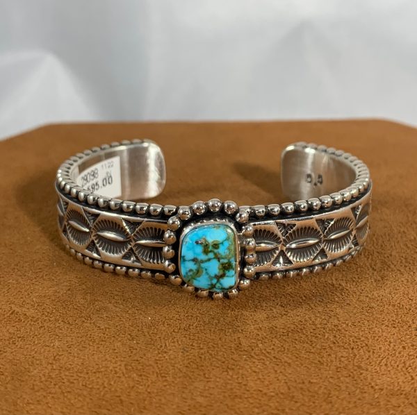 Stamped Turquoise Cuff by Johnathan Nez Online now