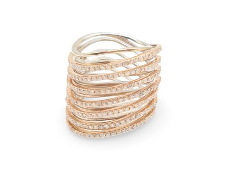 NEW Spiral Slanted Statement Diamond Ring 18kt Supply