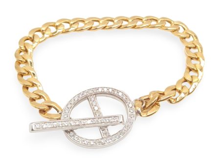 NEW Golden Chain Belt Lock Diamond Bracelet 14kt Online Sale