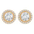 Aster Round Brilliant Halo Earrings For Discount