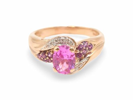 NEW Rose Oval Nano Gemstones Diamond Ring 14kt Online Hot Sale