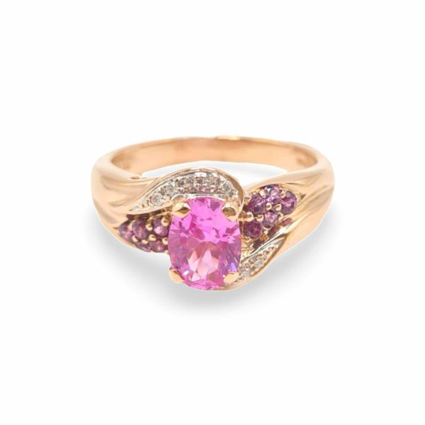 NEW Rose Oval Nano Gemstones Diamond Ring 14kt Online Hot Sale