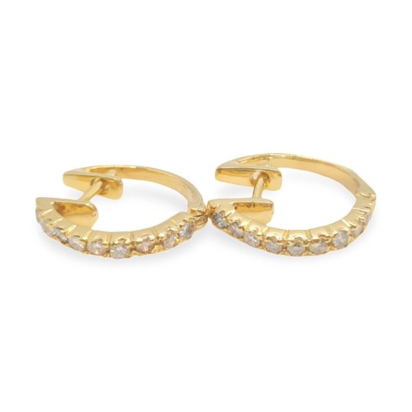 NEW Golden Huggies Hoop Diamond Earrings 14kt on Sale