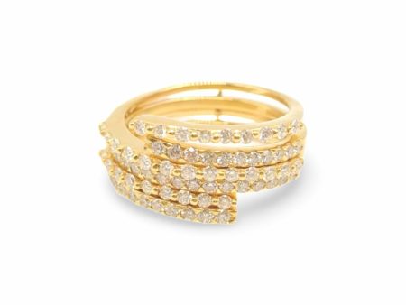 NEW Golden Half Eternity Diamond Ring 18kt For Sale