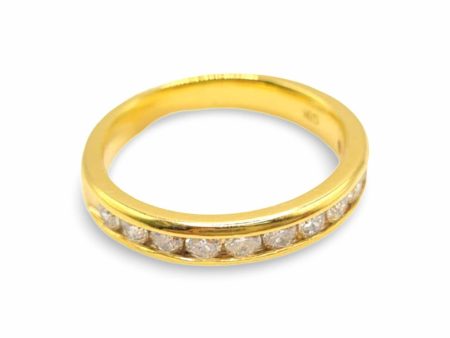 NEW Golden Half Eternity Diamond Ring 14kt For Discount