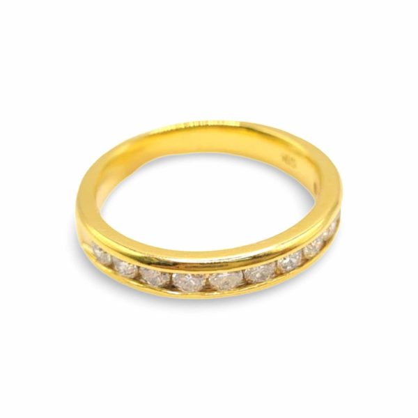 NEW Golden Half Eternity Diamond Ring 14kt For Discount