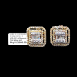 Golden Classic Cushion Halo Stud Diamond Earrings 14kt Hot on Sale