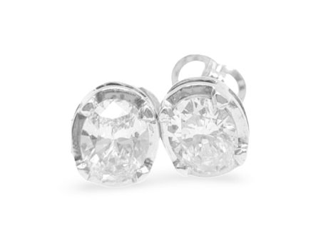 NEW 1.50ct 1.47ct Oval N VVS Stud Earrings 14kt on Sale