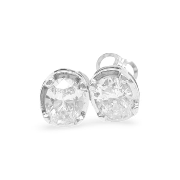 NEW 1.50ct 1.47ct Oval N VVS Stud Earrings 14kt on Sale