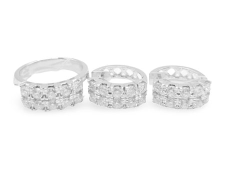 NEW Classic Round Hoop Diamond Jewelry Set 14kt Online