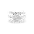 NEW Layered Oval Half Eternity Round Diamond Ring 14kt on Sale