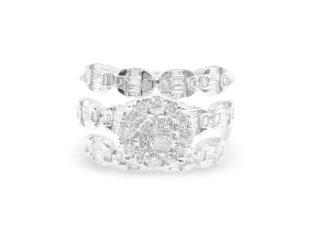 NEW Layered Oval Half Eternity Round Diamond Ring 14kt on Sale