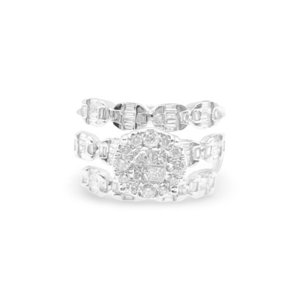 NEW Layered Oval Half Eternity Round Diamond Ring 14kt on Sale