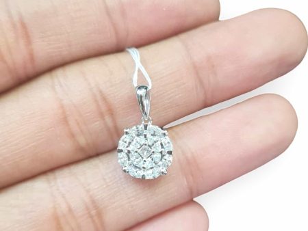 NEW 4ct Face Invisible Round Diamond Pendant 14kt Discount