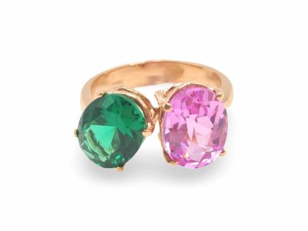 NEW Rose Duo Oval Nano Gemstones 14kt on Sale