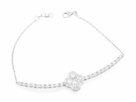 NEW Clover Bar Half Eternity Diamond Bracelet 14kt Sale