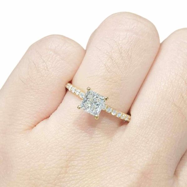 1.04cts G SI1 Princess Cut Diamond Engagement Ring 14kt | GIA Certified Online Hot Sale