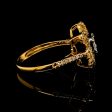 Golden Floral Spiral Diamond Ring 14kt Discount