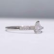 0.58cts E VS Pear Paved Diamond Engagement Ring 14kt #0068 For Sale