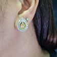 NEW Pear Halo Diamond Earrings 18kt For Cheap