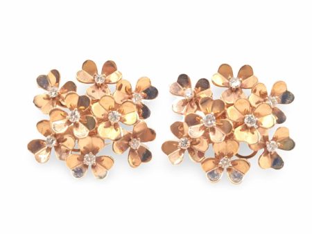 NEW Flower Deco Diamond Earrings 18kt Online now