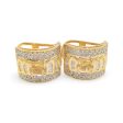 NEW Golden Citrine Gemstones Ribbon Baguette Cuff Diamond Earrings 14kt Online