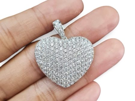 NEW Heart Paved Diamond Pendant 18kt Online now