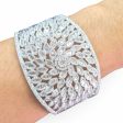 NEW Round Center Invisible Marquise Diamond Baguette Statement Bangle 18kt on Sale