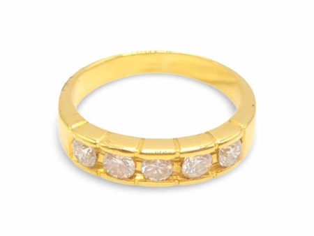 NEW Golden Half Eternity Round Diamond Ring 14kt Online