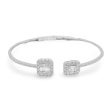 NEW Woman Bangle Opening Diamond Paved 14kt Online now