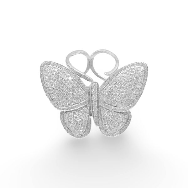 NEW Butterfly Diamond Ring 14kt Hot on Sale