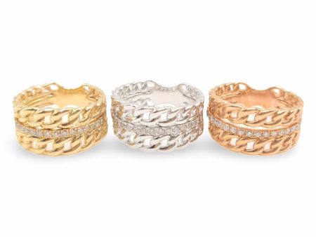 NEW Layered Chain Half Eternity Diamond Ring 14kt Supply