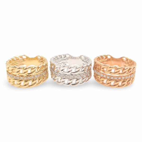 NEW Layered Chain Half Eternity Diamond Ring 14kt Supply