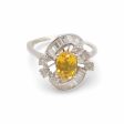 NEW Oval Citrine Gemstone Baguette Diamond Ring 18kt Sale