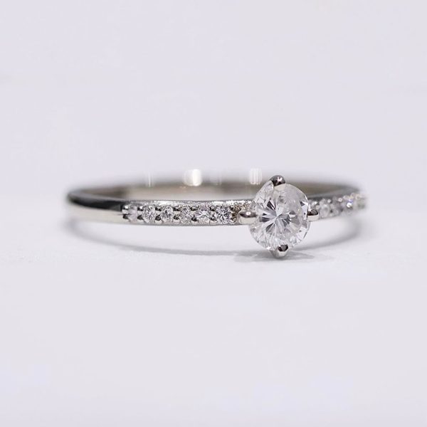 0.53cts H I2 Round Brilliant Diamond Engagement Ring 14kt Online