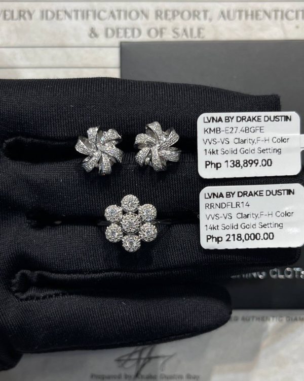 #LVNA2024 | Floral Pompoms Deco Diamond Jewelry Set 14kt Hot on Sale