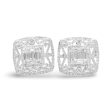 NEW Square Baguette Deco Diamond Earrings 18kt Online