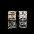 Golden Square Edge Stud Diamond Earrings 14kt on Sale