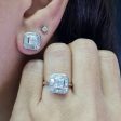 NEW Square Cushion Paved Diamond Jewelry Set 14kt For Discount