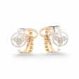 NEW Multi-Tone Oval Round Clover Centered Diamond Earrings 14kt Online Hot Sale