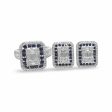 NEW Square Blue Sapphire Gemstone Baguette Diamond Jewelry Set 14kt Fashion