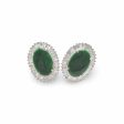 NEW Oval Baguette Jade Diamond Earrings 18kt Online Hot Sale