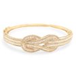 NEW Golden Half Infinity Chain Knot Diamond Bangle 14kt on Sale