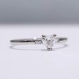 0.52cts H VS Heart Baguette Paved Diamond Engagement Ring 14kt #0059 on Sale